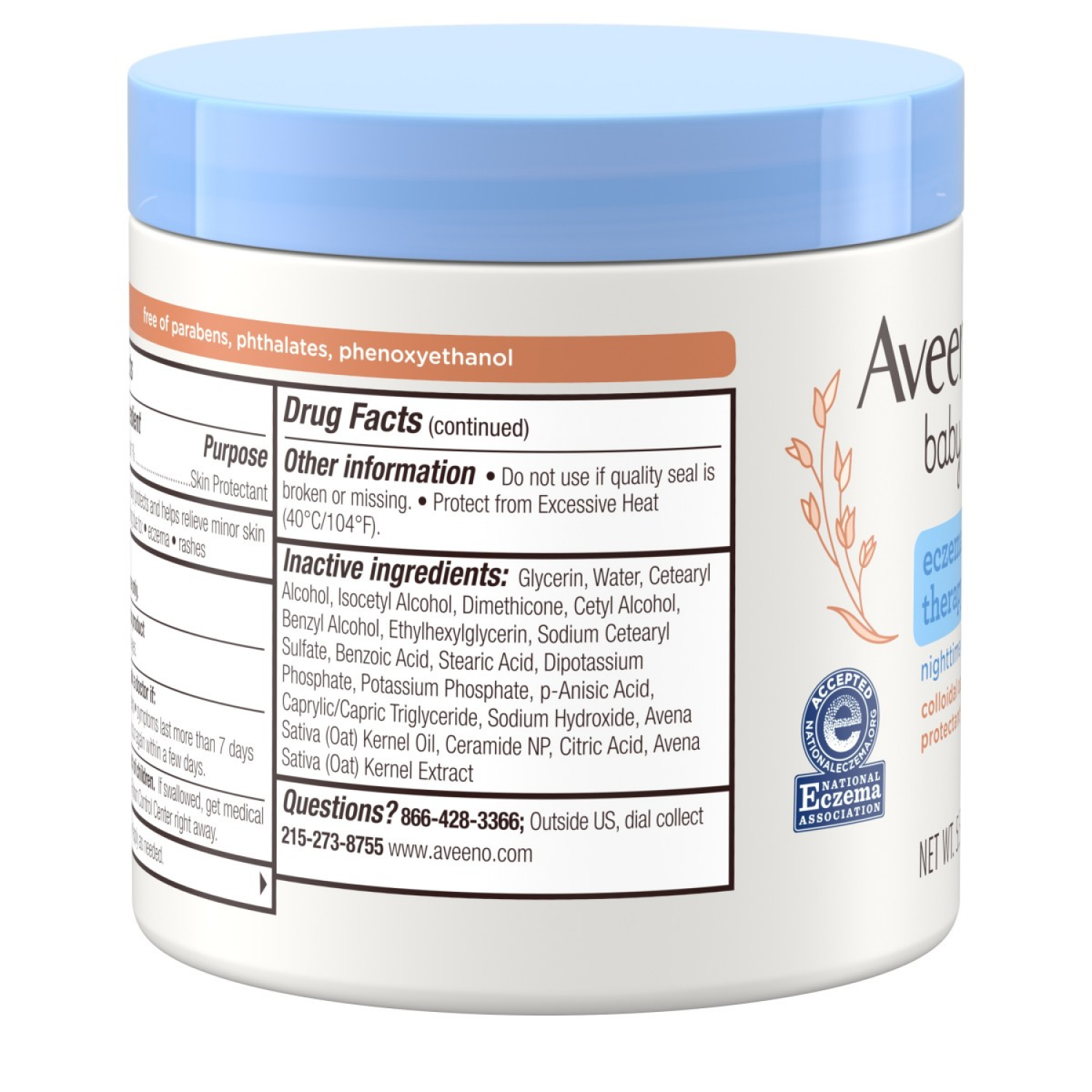 slide 2 of 3, Aveeno Baby Eczema Therapy Nighttime Balm, 5.5 Oz, 5.5 oz