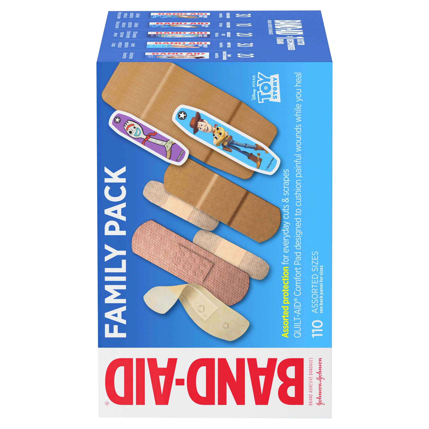 slide 3 of 4, BAND-AID Brand Adhesive Bandages Family Variety Pack, 110 Count, 110 ct