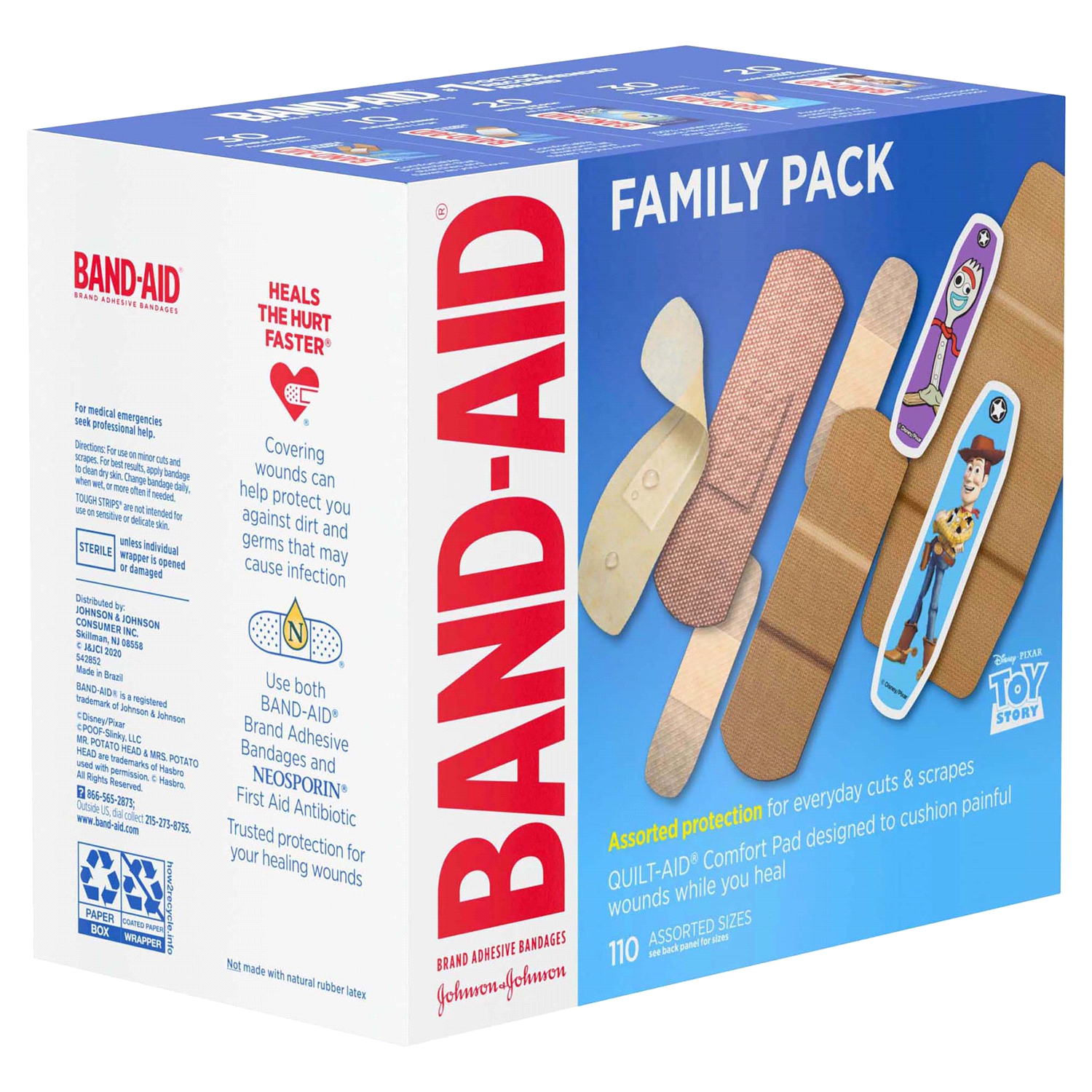 slide 4 of 4, BAND-AID Brand Adhesive Bandages Family Variety Pack, 110 Count, 110 ct