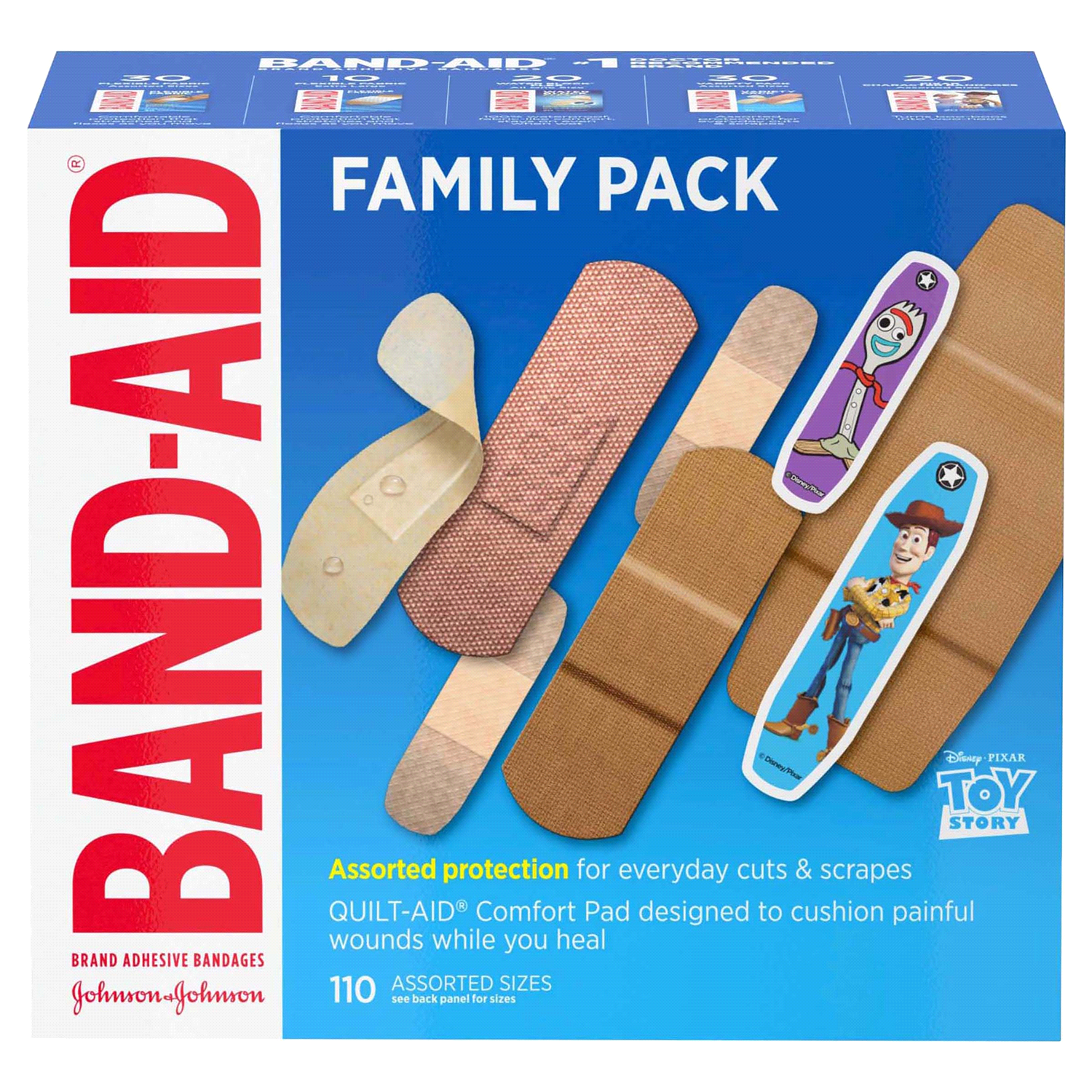 slide 1 of 4, BAND-AID Brand Adhesive Bandages Family Variety Pack, 110 Count, 110 ct