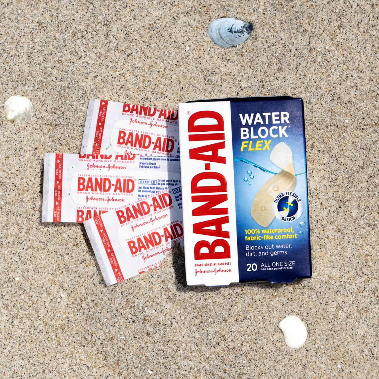 slide 2 of 8, BAND-AID Water Block Flex Adhesive Bandages, All One Size, 20 ct, 20 ct