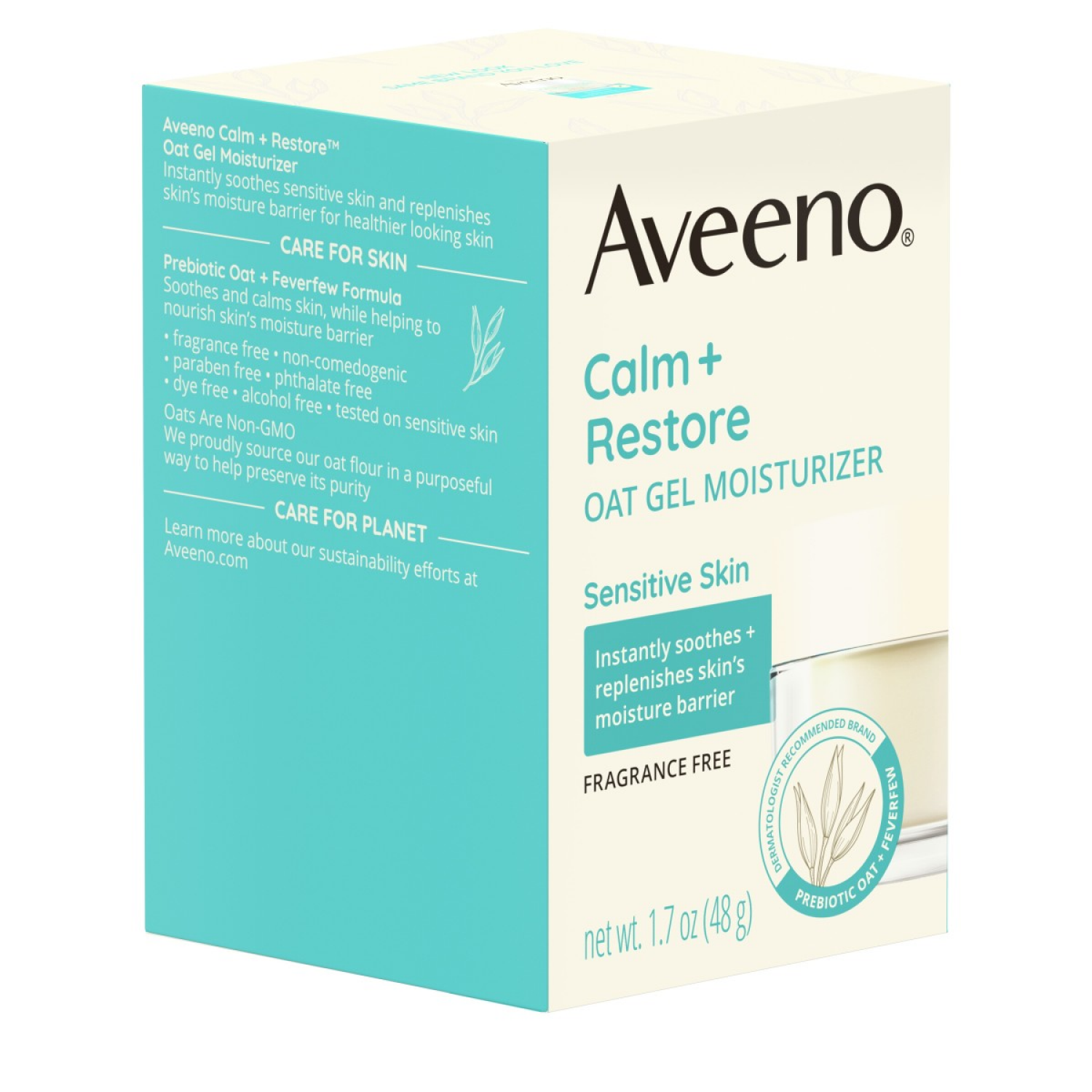 slide 6 of 7, Aveeno Calm + Restore Oat Gel Face Moisturizer, For Sensitive Skin, 1.7 Oz, 1.7 oz
