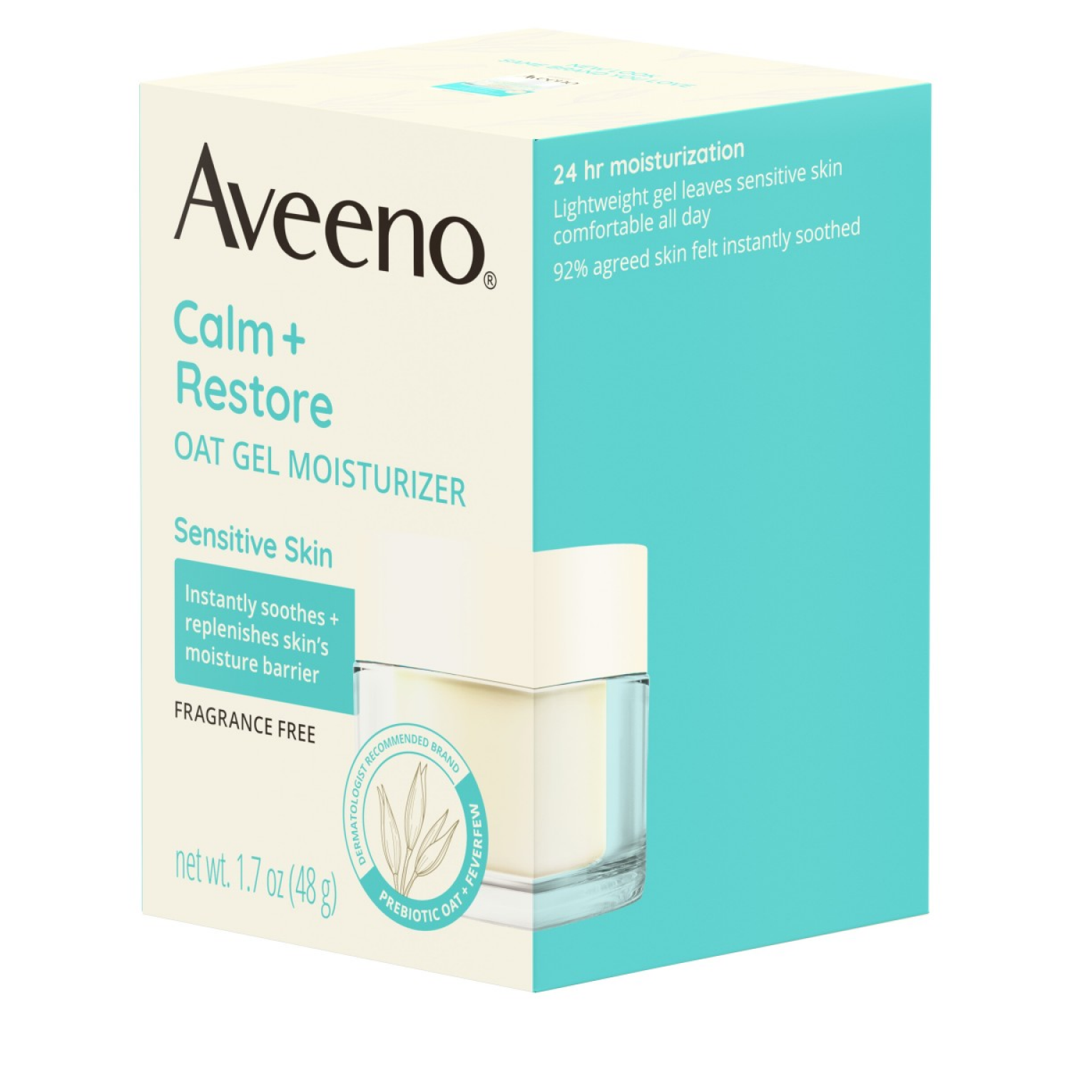 slide 7 of 7, Aveeno Calm + Restore Oat Gel Face Moisturizer, For Sensitive Skin, 1.7 Oz, 1.7 oz