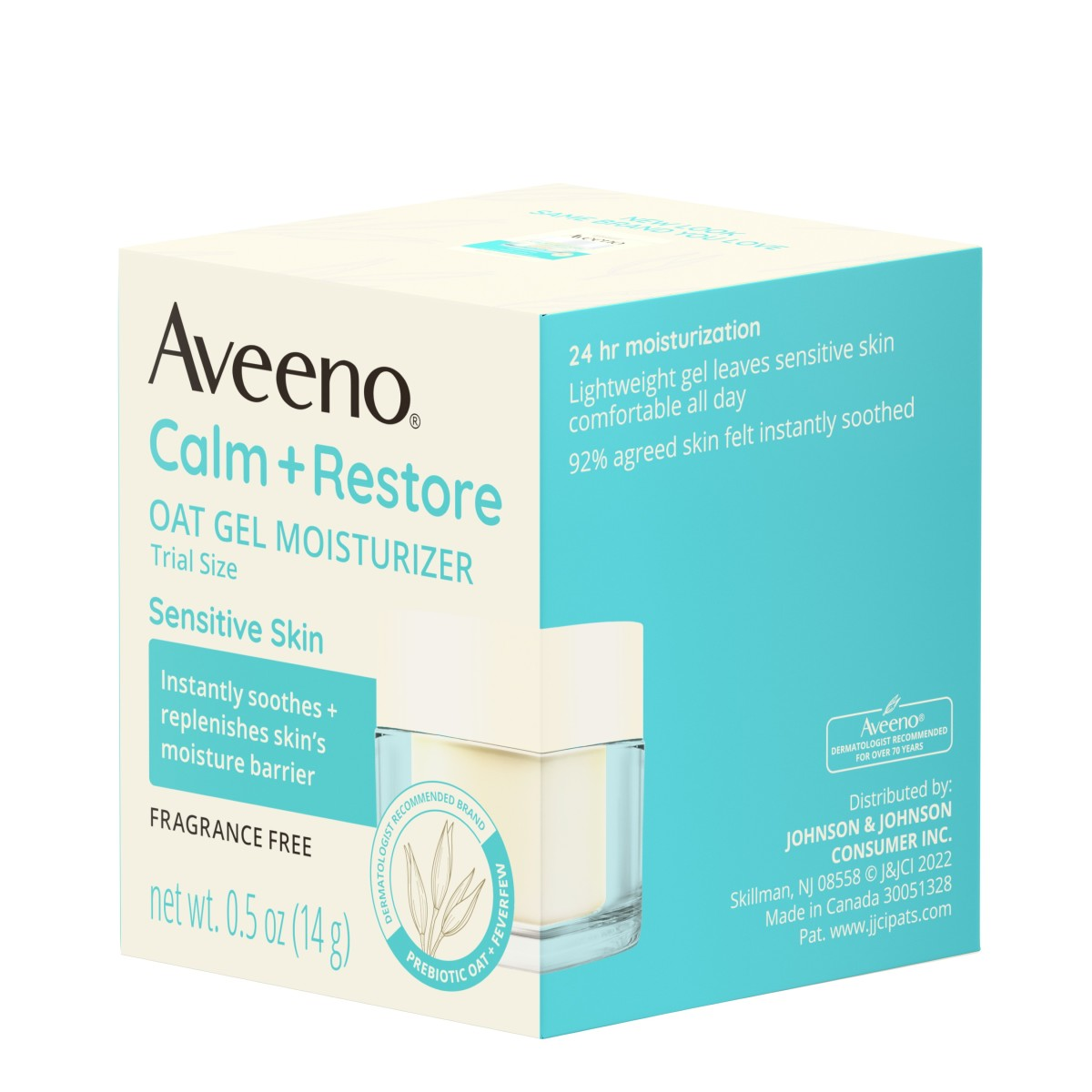 slide 5 of 7, Aveeno Calm + Restore Oat Gel Face Moisturizer, For Sensitive Skin, 0.5 Oz, 0.5 oz