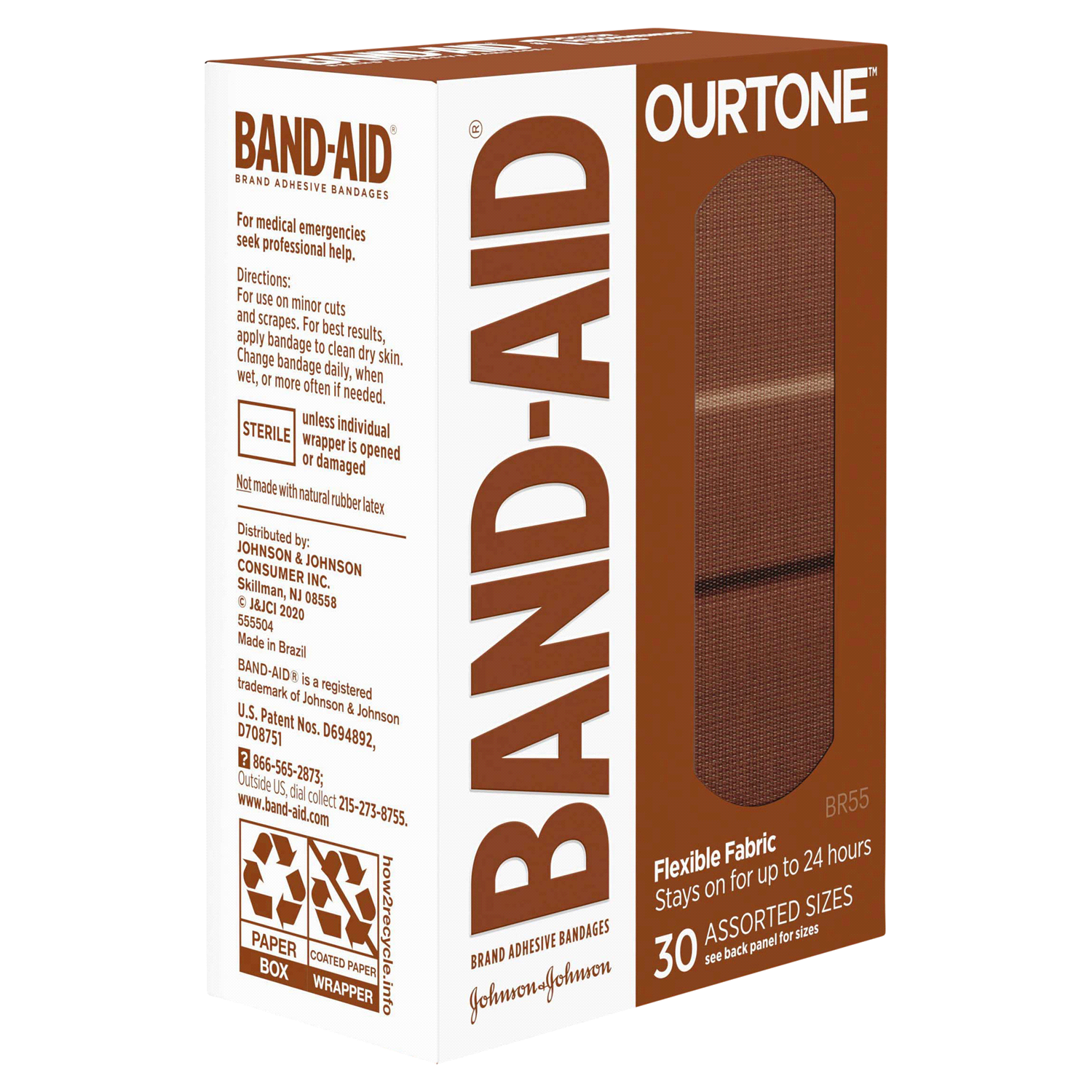 slide 4 of 4, BAND-AID Band Aid Our Tone Flex Bandages Asst, 30 ct