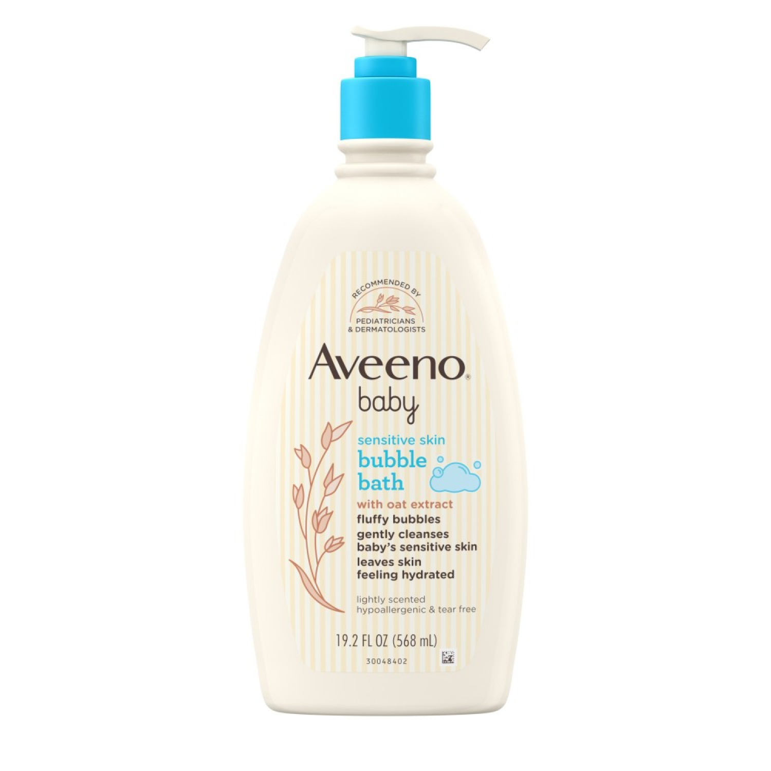 slide 1 of 6, Aveeno Sensitive Skin Bubble Bath with Oat Extract 19.2 fl oz, 19.2 fl oz