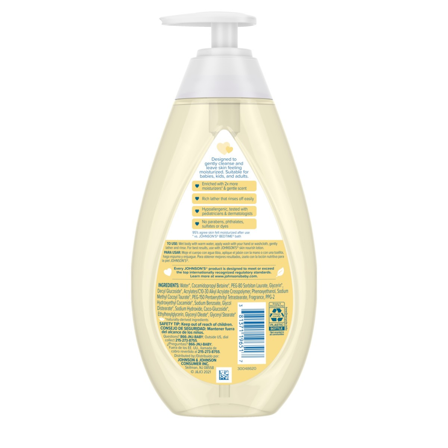 slide 2 of 6, Johnson's Johnson’s Skin Nourish Moisture Baby Wash, Shea & Cocoa Butter Scents, 20.3 Fl. Oz (600 mL), 20.3 fl oz
