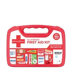 Johnson & Johnson All-Purpose Portable Compact First Aid Kit, 160 pc