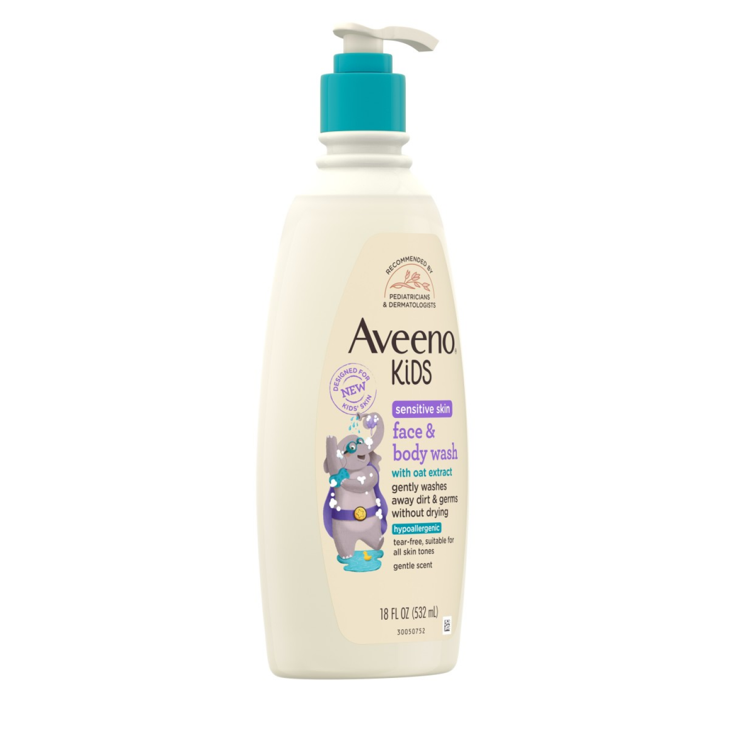 slide 4 of 4, Aveeno Kids Sensitive Skin Face & Body Wash, 18 Fl. Oz, 18 fl oz