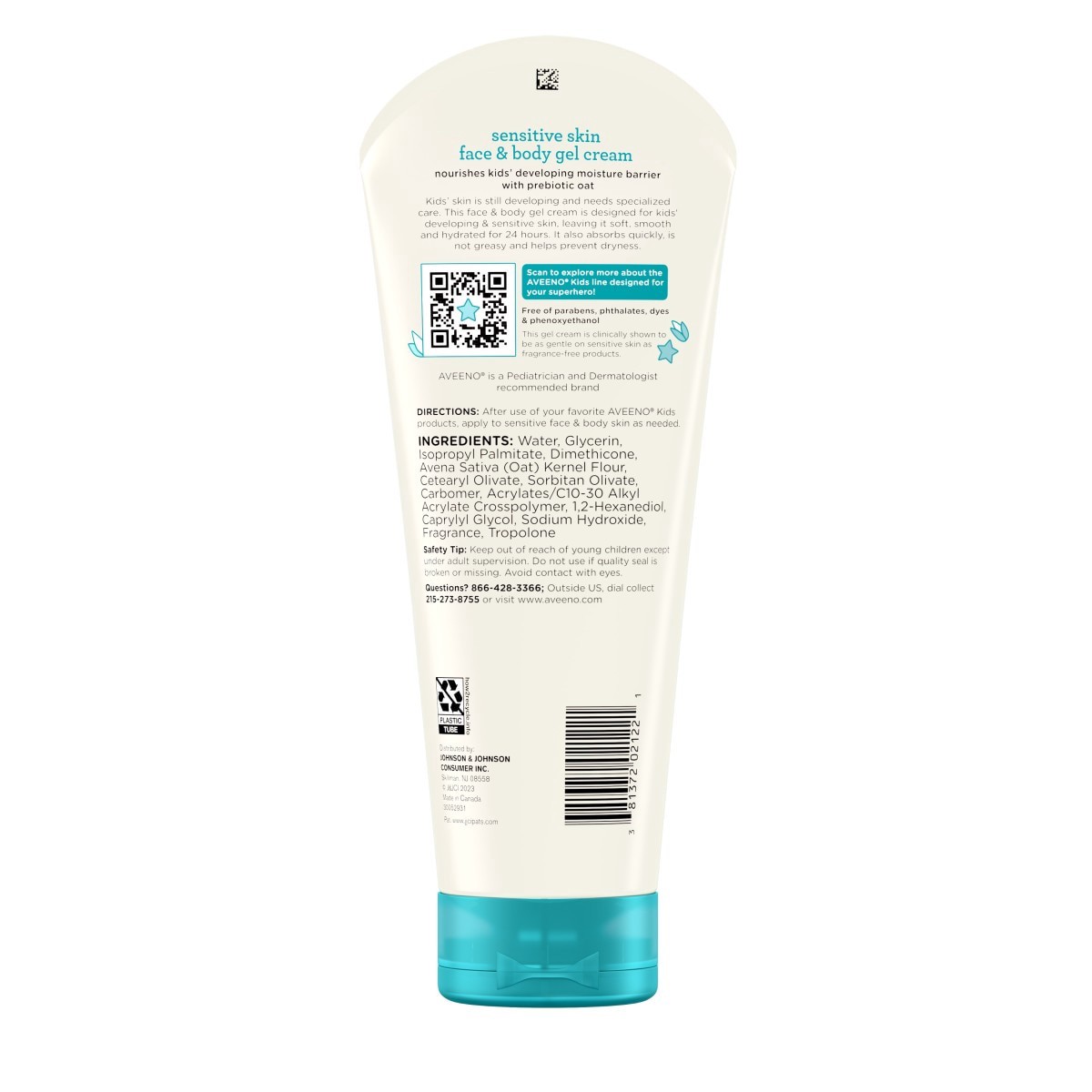 slide 13 of 17, Aveeno Kids Sensitive Skin Face & Body Gel Cream, Hypoallergenic, 8 oz