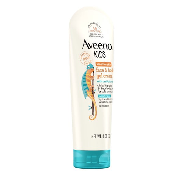 slide 16 of 17, Aveeno Kids Sensitive Skin Face & Body Gel Cream, Hypoallergenic, 8 oz