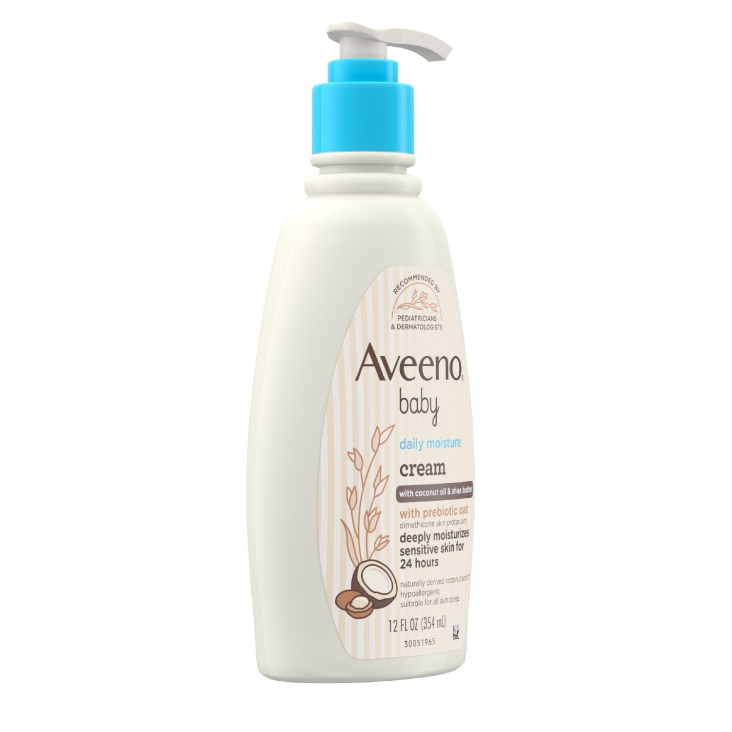 slide 3 of 6, Aveeno Baby Daily Moisture Cream Coconut and Shea Butter, 12 Fl. Oz, 12 fl oz