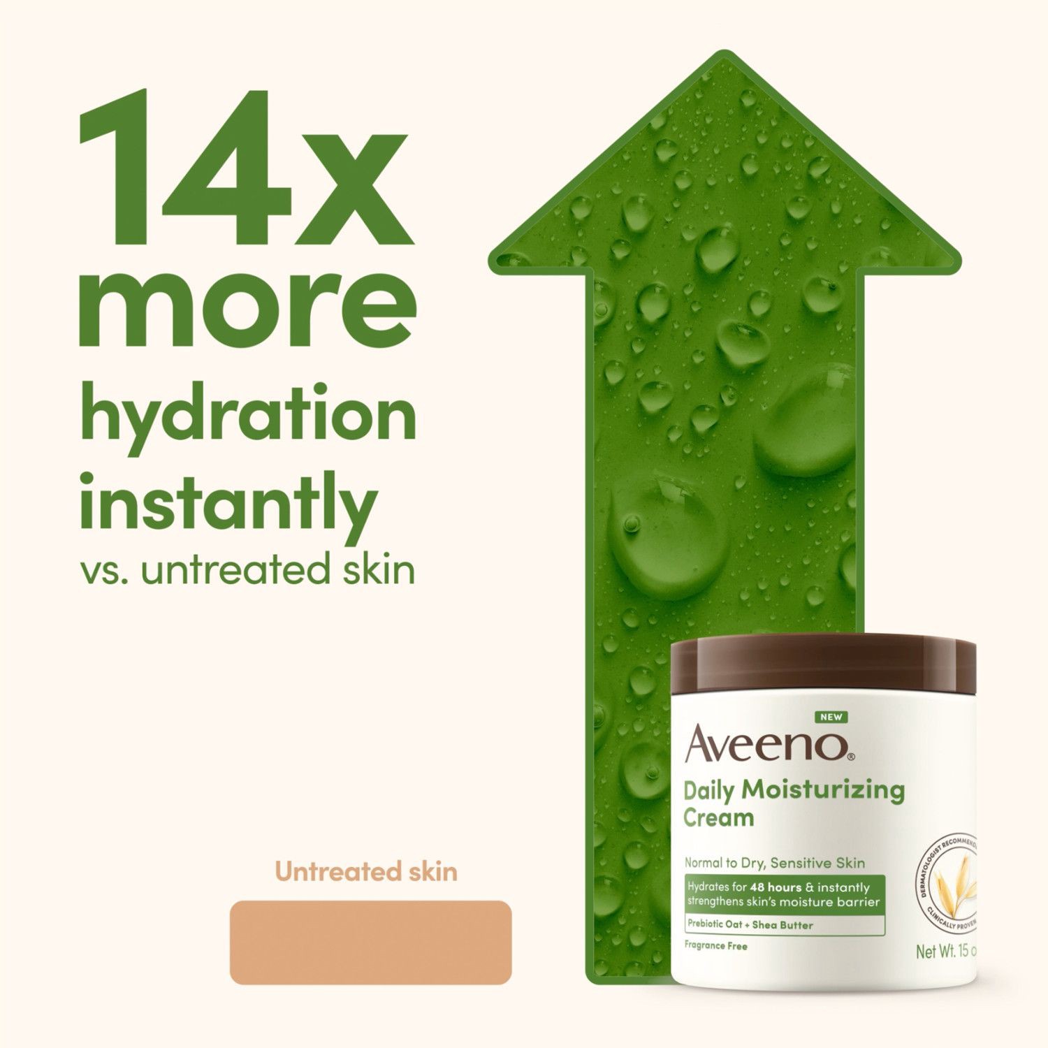 slide 3 of 4, Aveeno Daily Moisturizing Cream, Fragrance Free, 15 Oz, 15 oz