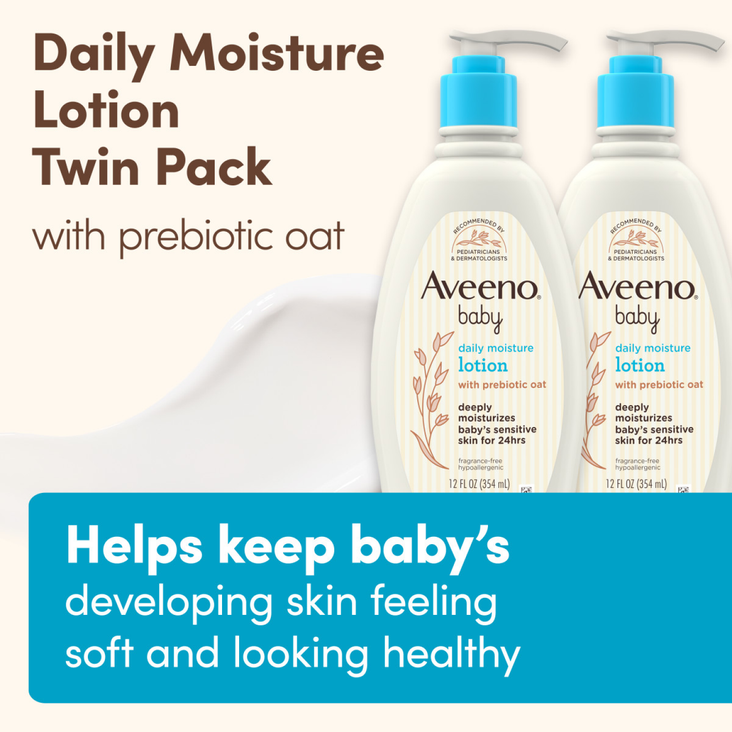slide 7 of 8, Aveeno Daily Moisture Lotion, 12 Fl. Oz, Pack of 2, 2 ct