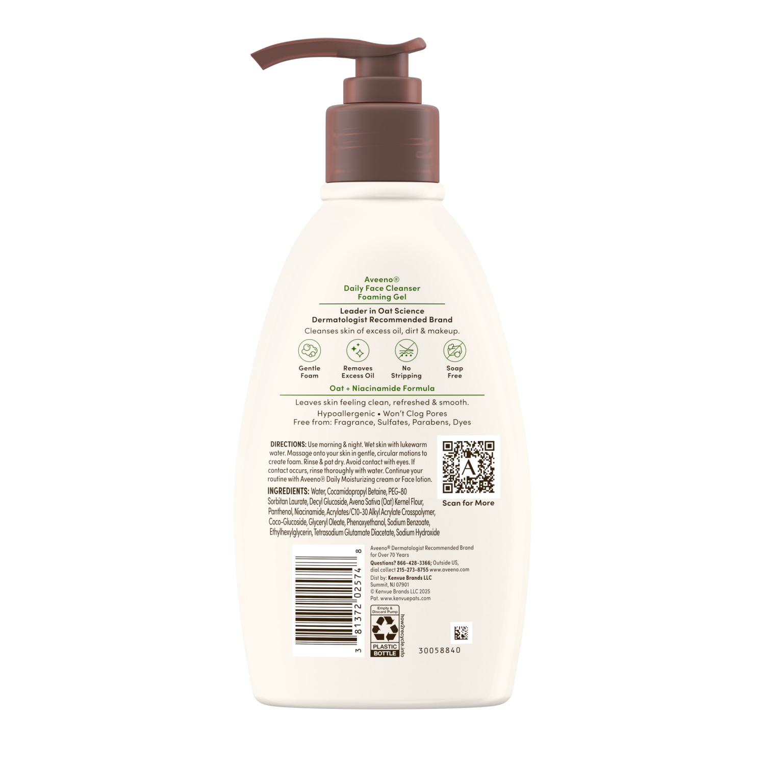 slide 5 of 7, Aveeno Daily Face Cleanser Foaming Gel, 12 Fl. Oz, 12 fl oz