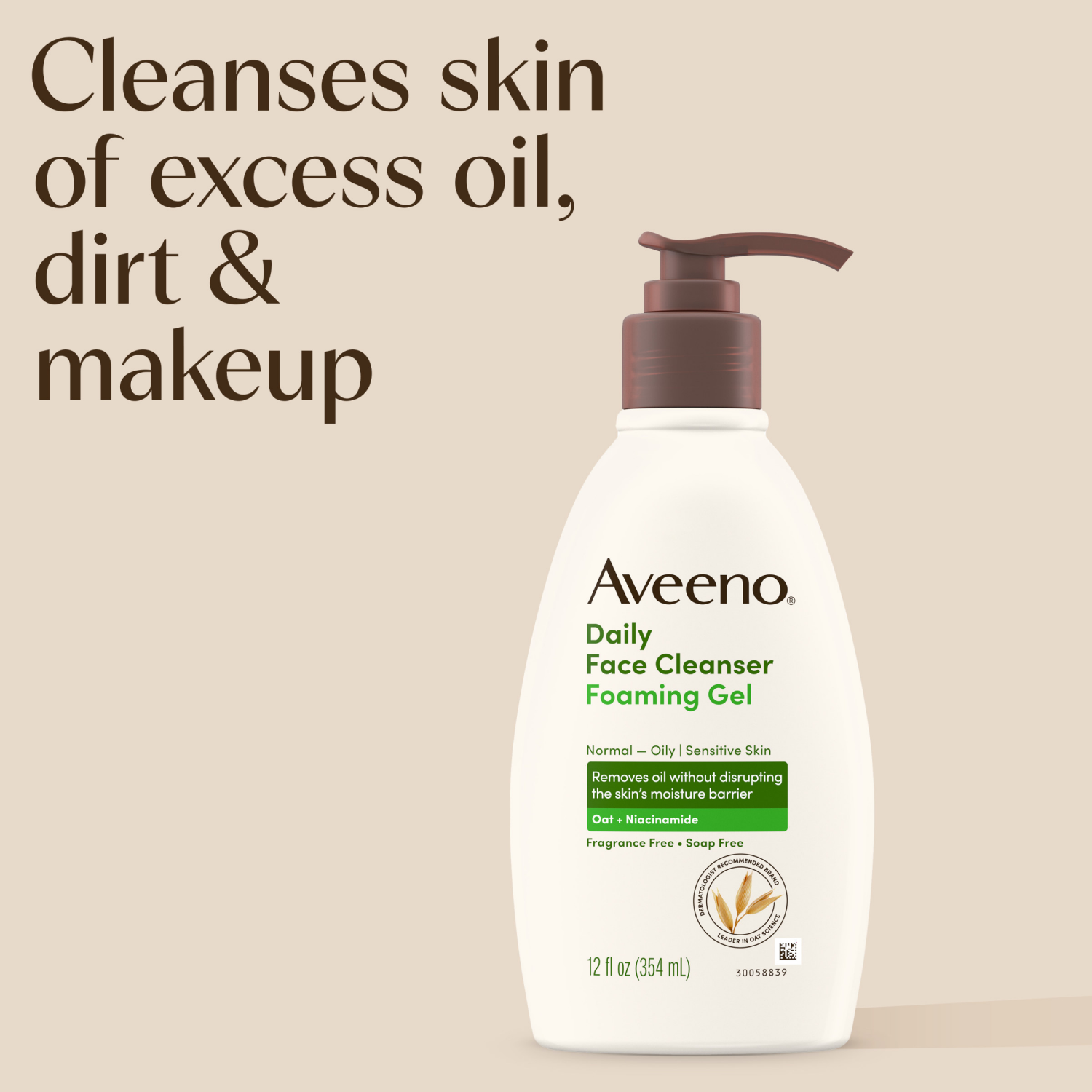 slide 6 of 7, Aveeno Daily Face Cleanser Foaming Gel, 12 Fl. Oz, 12 fl oz