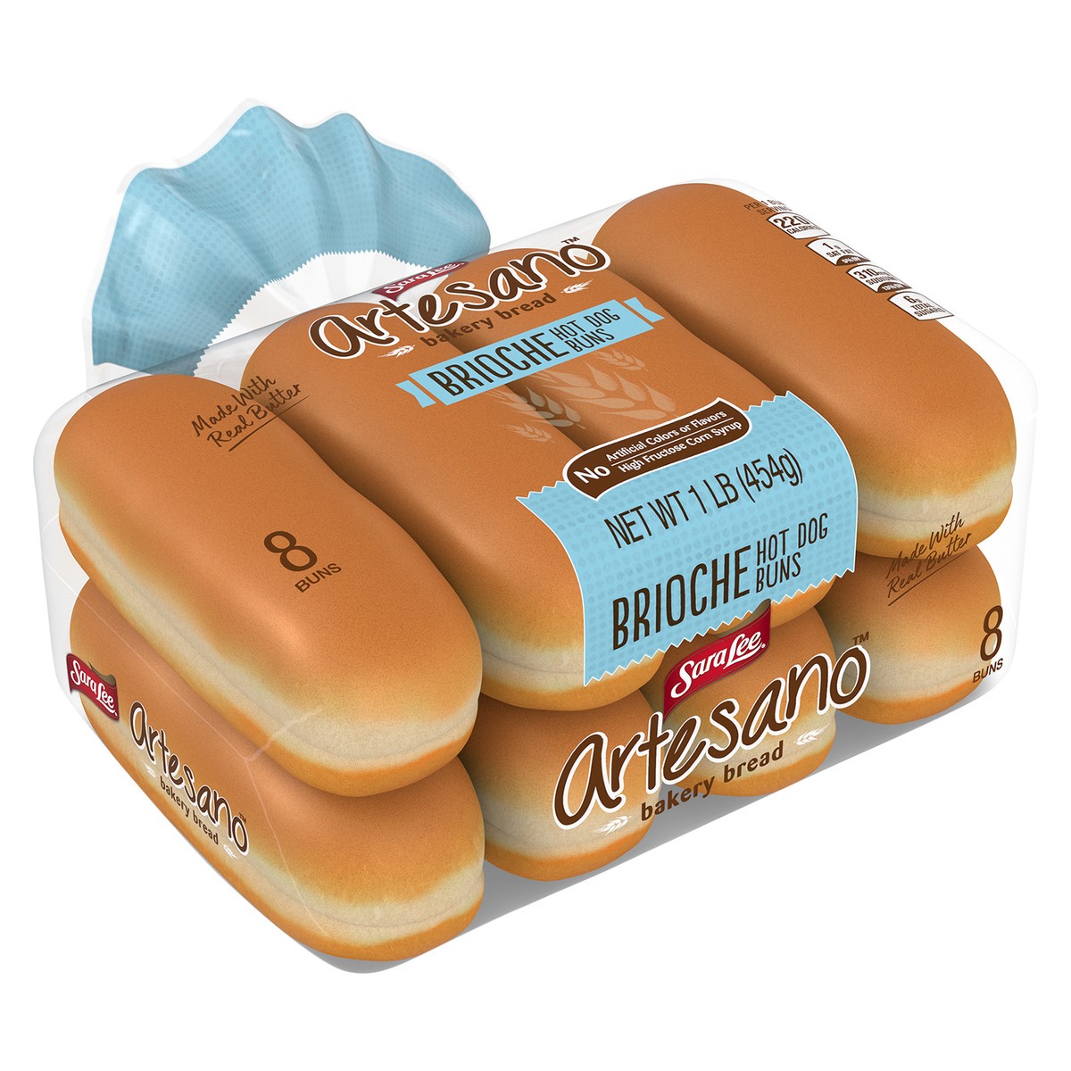 slide 2 of 9, Sara Lee Artesano Brioche Hot Dog Buns, 8 count, 16 oz, 8 ct