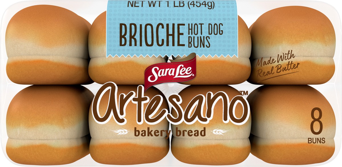 slide 6 of 9, Sara Lee Artesano Brioche Hot Dog Buns, 8 count, 16 oz, 8 ct