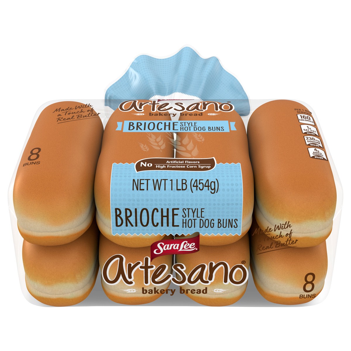 slide 1 of 9, Sara Lee Artesano Brioche Hot Dog Buns, 8 count, 16 oz, 8 ct