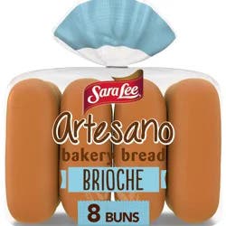 Sara Lee Artesano Brioche Hot Dog Buns, 8 count, Hot Dog Buns, 16 oz Bag