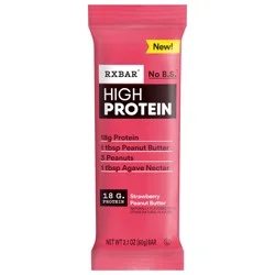 RXBAR High Protein Bars, Gluten Free, Protein Snacks, Strawberry Peanut Butter, 2.1oz Bar, 1 Bar