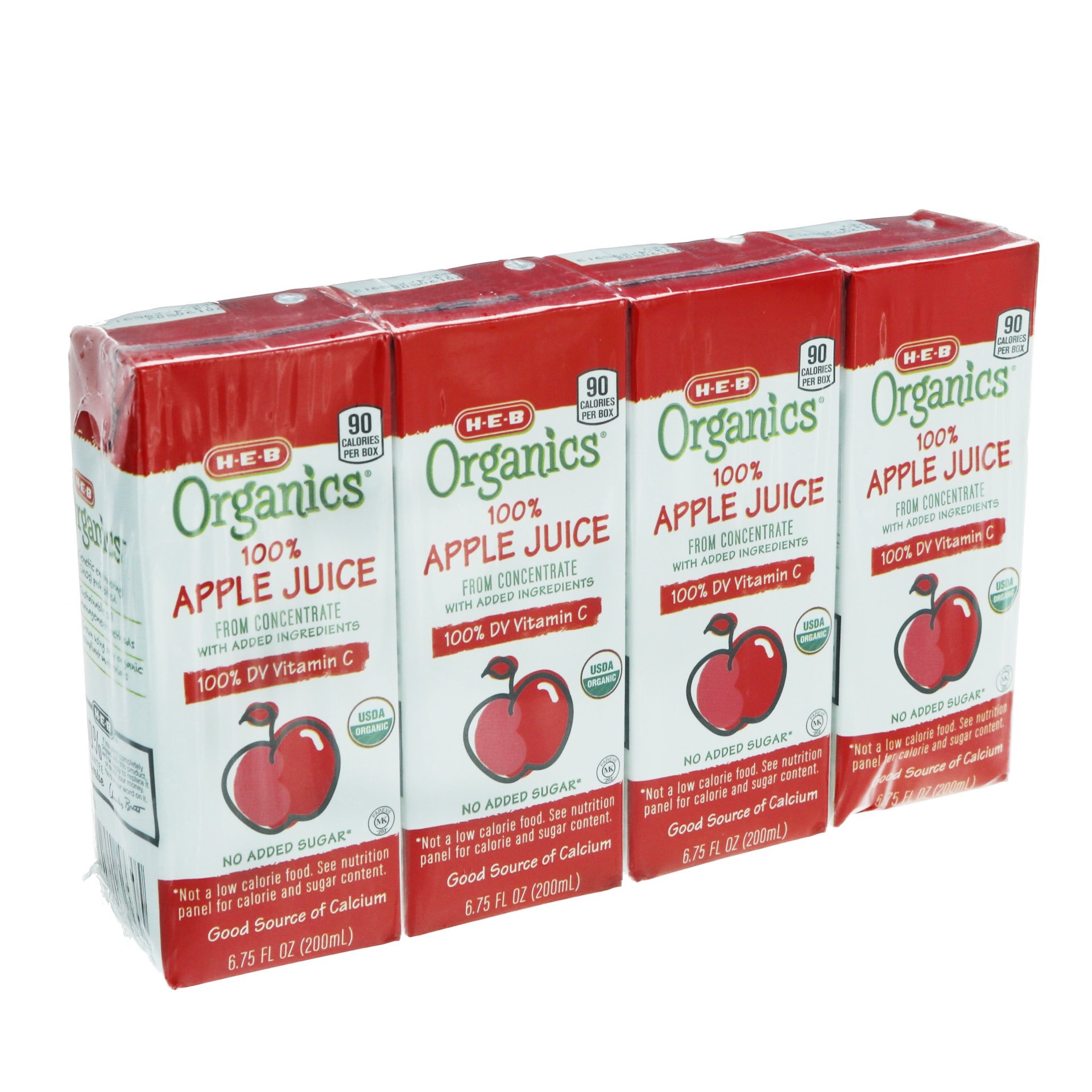 slide 1 of 1, H-E-B Organics Apple Juice Box - 4 ct, 4 ct