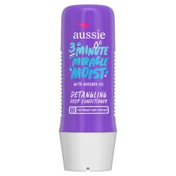 Aussie 3 Minute Miracle Moist Detangling Deep Conditioner Treatment with Avocado Oil, 8 fl oz, Paraben and Sulfate Free