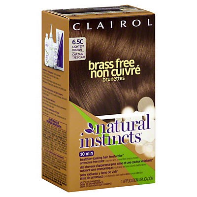 slide 1 of 1, Clairol Natural Instincts 6.5C Brass Free Lightest Brown, 1 ct