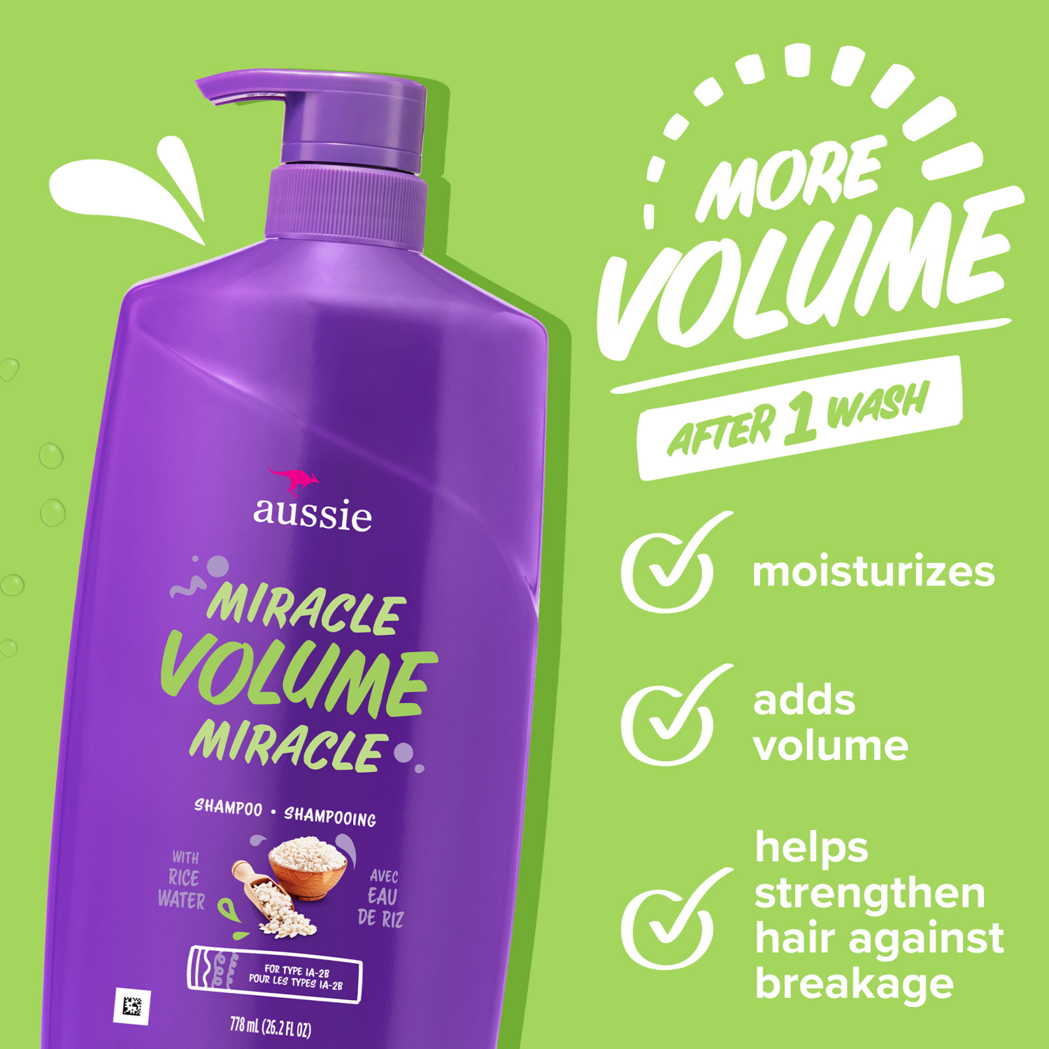 slide 7 of 8, Aussie Shampoo & Conditioner with Bamboo & Australian Kakadu Plum 2-778 ml Bottles, 2 ct