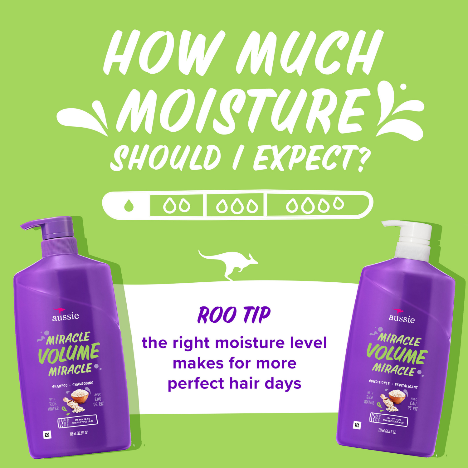 slide 8 of 8, Aussie Shampoo & Conditioner with Bamboo & Australian Kakadu Plum 2-778 ml Bottles, 2 ct