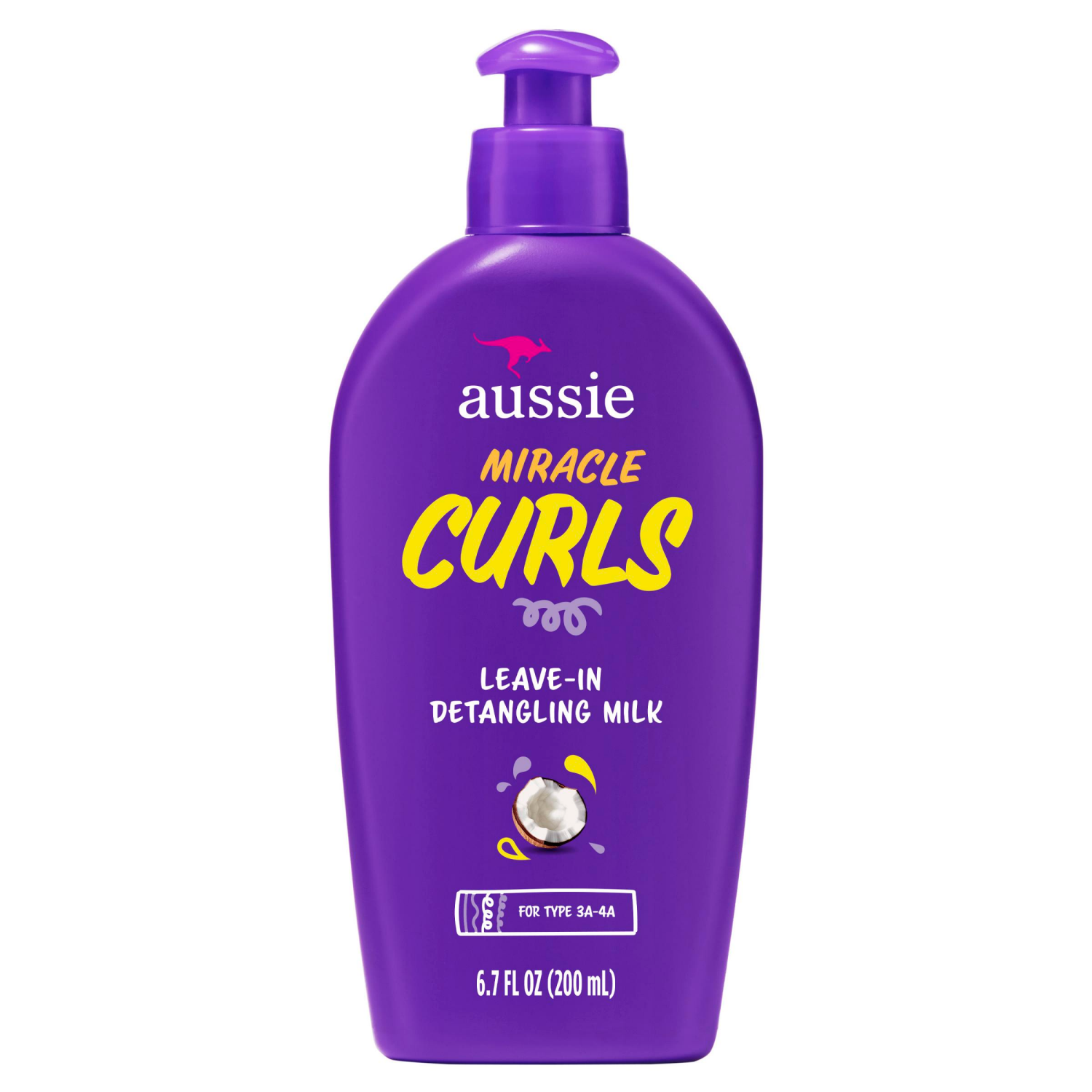 slide 1 of 5, Aussie Miracle Curls Leave-In Detangling Milk Made with Coconut Oil 6.7 fl oz, Paraben Free, 6.7 fl oz