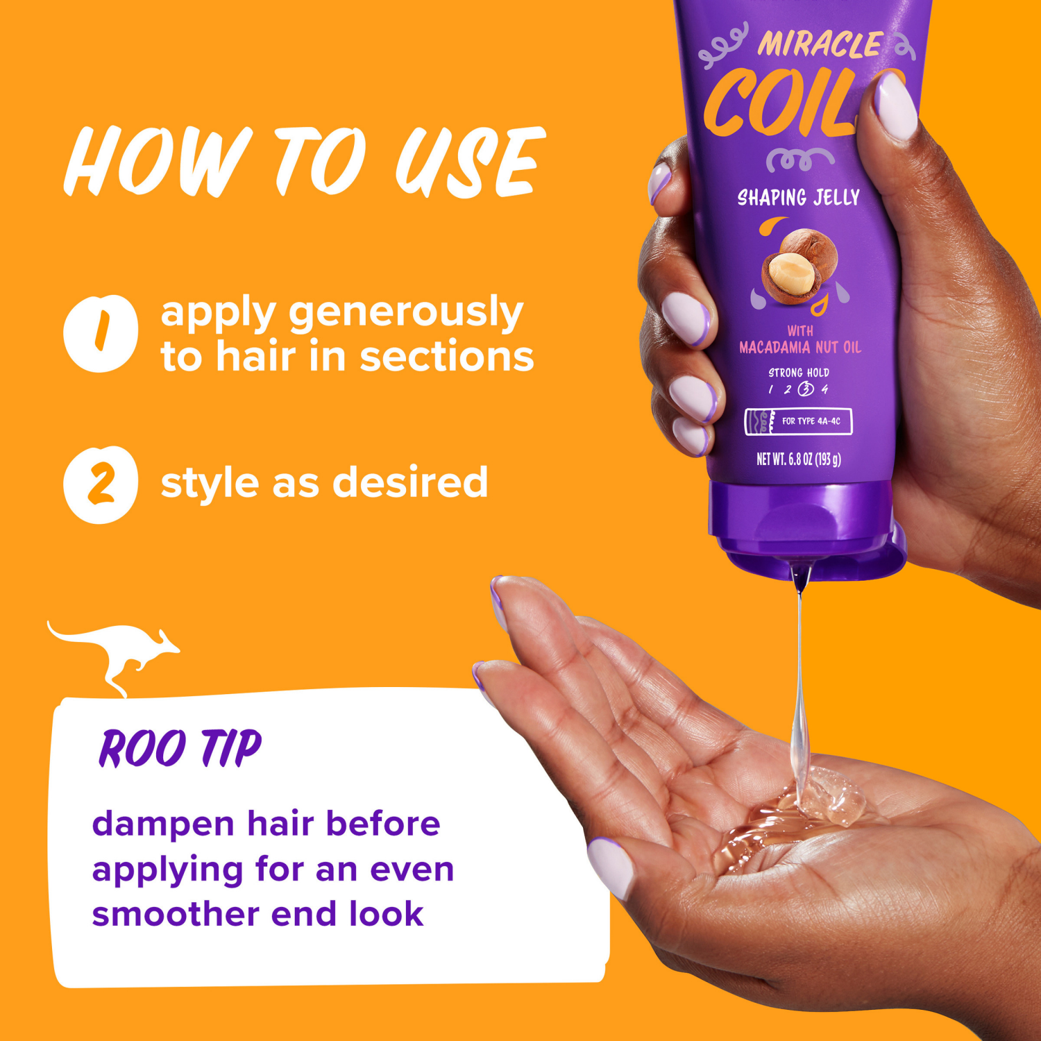 slide 5 of 5, Aussie Miracle Coils Shaping Jelly for Coily Hair with Macadamia Nut Oil, Sulfate-Free, 6.8 fl oz, 6.8 oz
