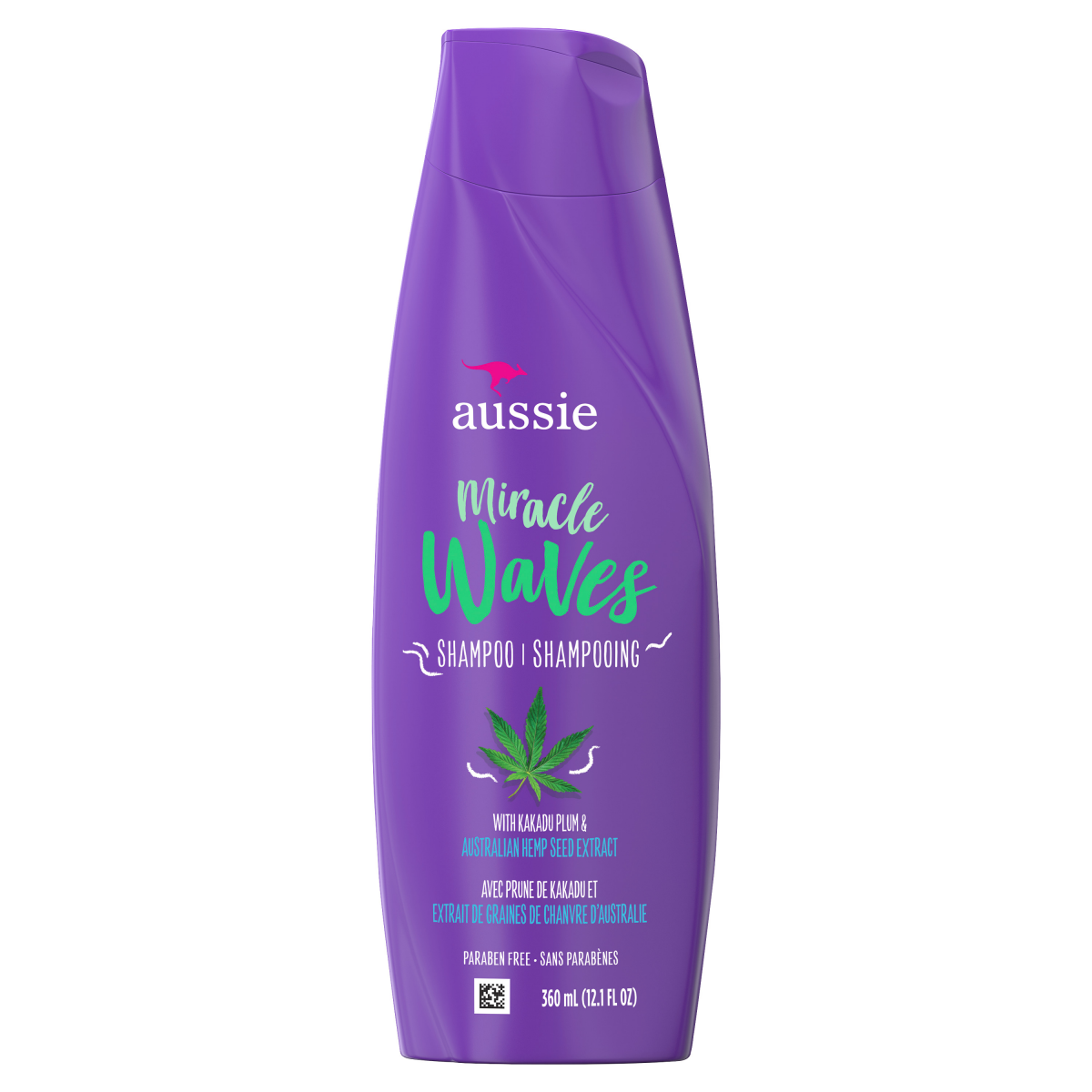 slide 1 of 8, Aussie Miracle Waves Shampoo with Hemp Seed Oil for Wavy Hair\, Paraben-Free\, 12.01 oz\, 360 ml, 12.10 fl oz