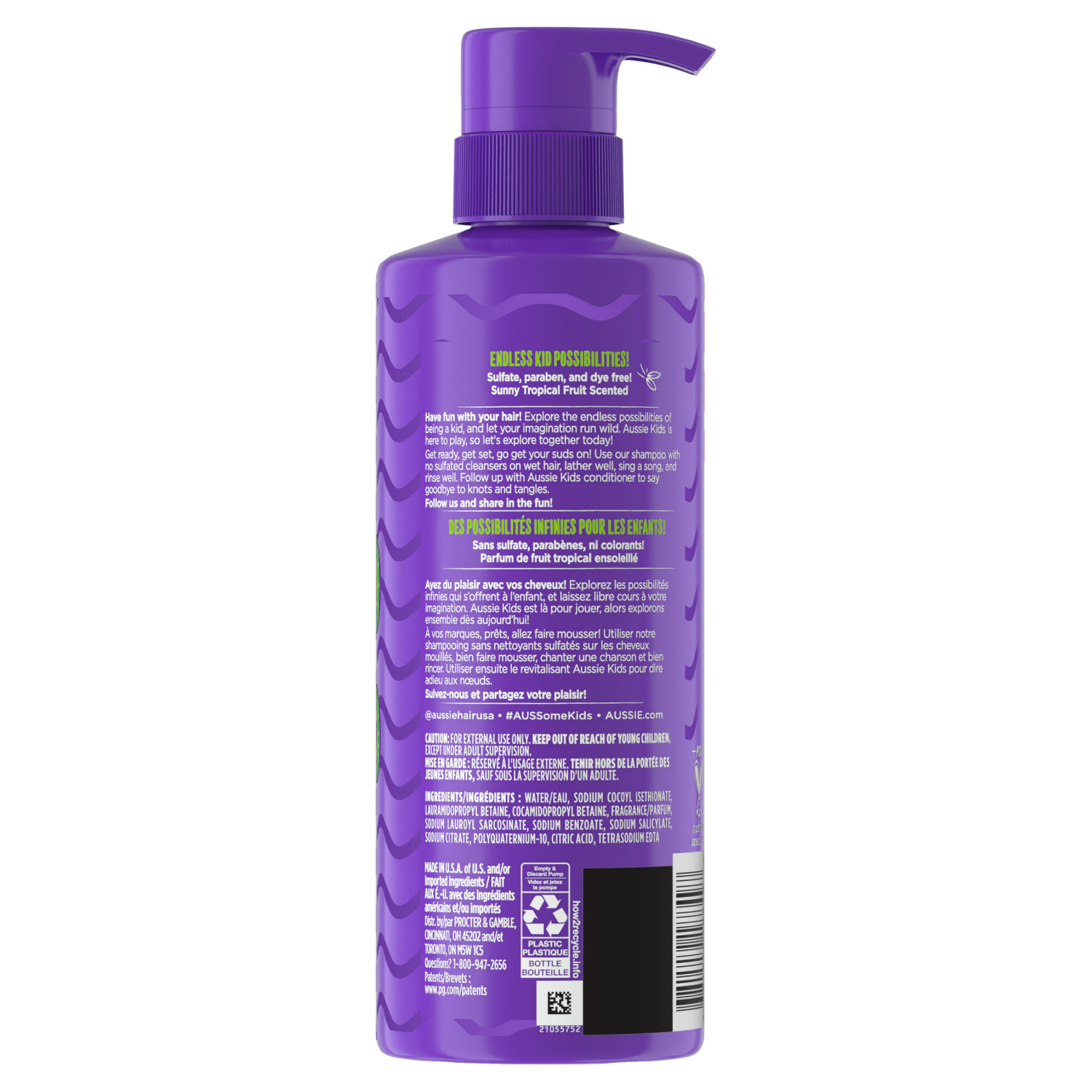 slide 3 of 8, Aussie Kids Moist Sulfate Free Shampoo, Dye Free & Paraben Free Shampoo for Kids, Kids Shampoo for Curly Hair, 16 fl oz, 16 fl oz