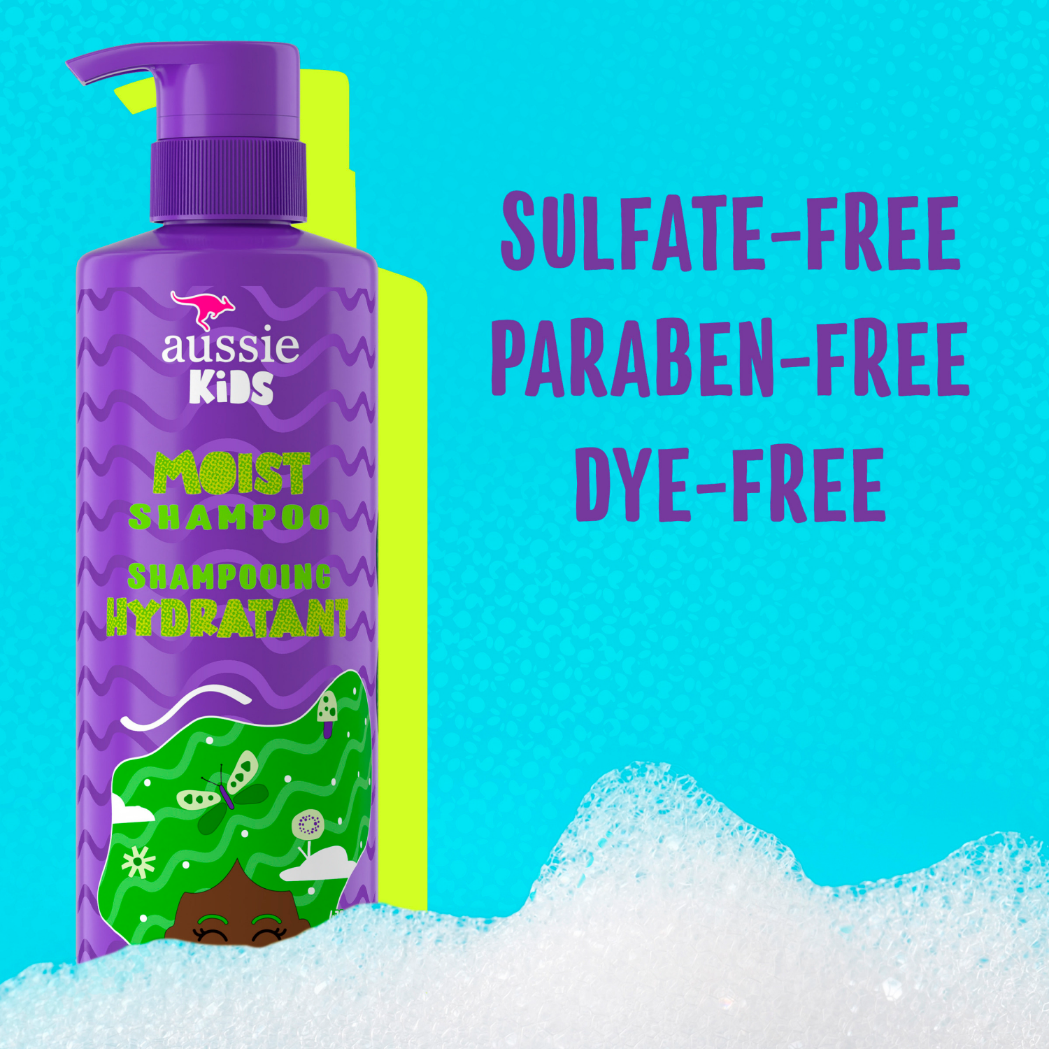 slide 7 of 8, Aussie Kids Moist Sulfate Free Shampoo, Dye Free & Paraben Free Shampoo for Kids, Kids Shampoo for Curly Hair, 16 fl oz, 16 fl oz