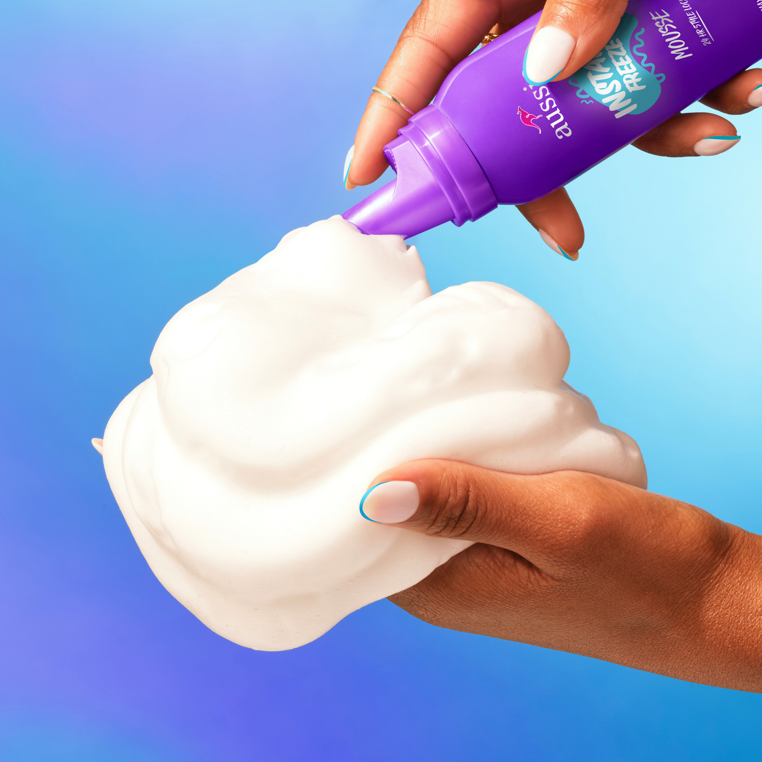 slide 3 of 5, Aussie Instant Freeze Sculpting Mousse, Mousse for Curly Hair, Straight Hair, and Wavy Hair, 6 oz