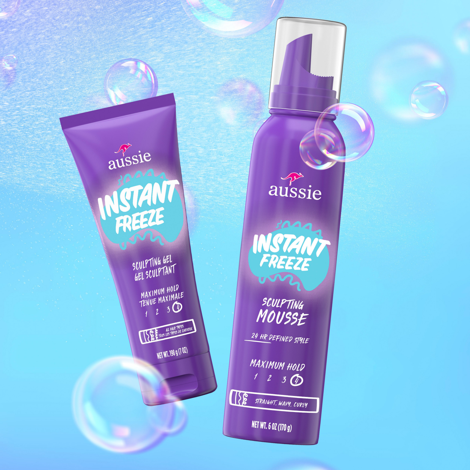 slide 3 of 5, Aussie Instant Freeze Non-Aerosol Hair Spray for Curly Hair, Wavy Hair, and Straight Hair, 8.5 fl oz, 8.5 fl oz