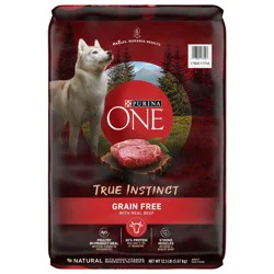 Purina ONE Grain Free Natural High Protein Dry Dog Food Formula True Instinct with Real Beef with Added Vitamins, Minerals and Nutrients