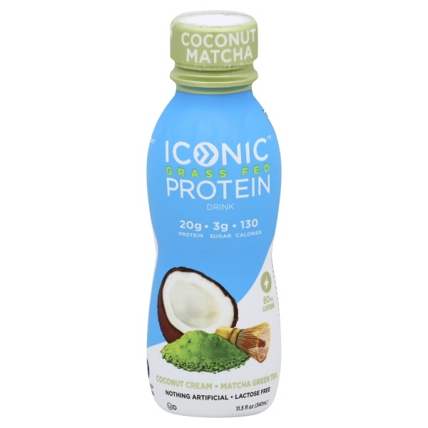 slide 1 of 1, ICONIC Coconut Cream Matcha Green Tea Protein Drink, 11 oz