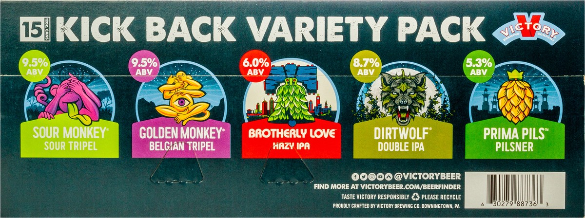 slide 5 of 6, Victory Brewing Company Victory Kick Back Variety 15pk, 180 oz