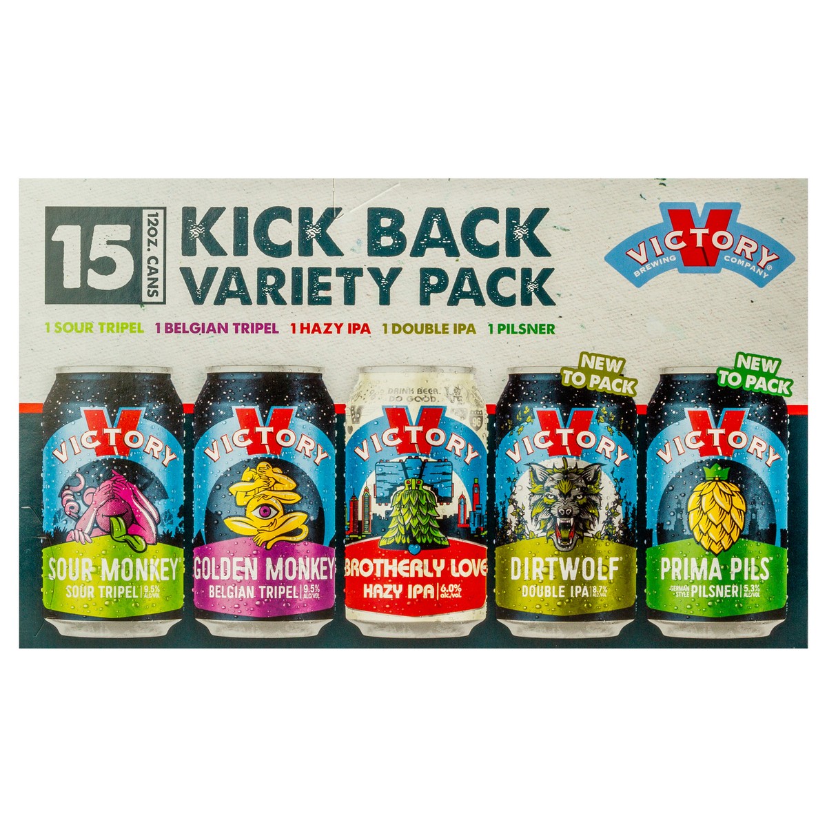 slide 1 of 6, Victory Brewing Company Victory Kick Back Variety 15pk, 180 oz