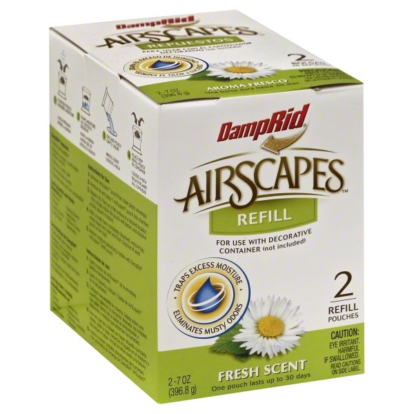slide 1 of 1, DampRid Airscapes Fresh Scent Refill Pouches, 2 ct