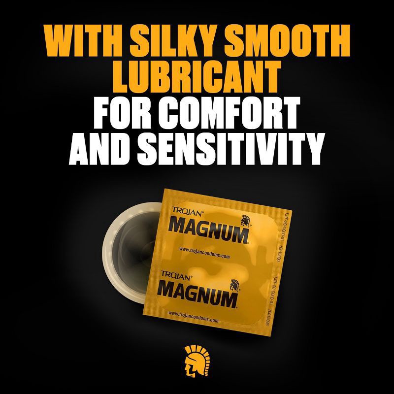 slide 4 of 9, Trojan Magnum Large Size Lubricated Condoms for Comfort and Sensitivity, 36 Count, 1 Pack, 36 ct