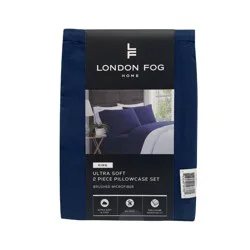 London Fog Pillowcase Set of 2, King, Medieval Blue