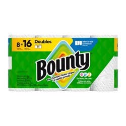 Bounty Paper Towels 8 Double Select-A-Size White Rolls