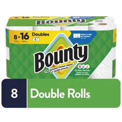 Bounty Paper Towels 8 Double Select-A-Size White Rolls