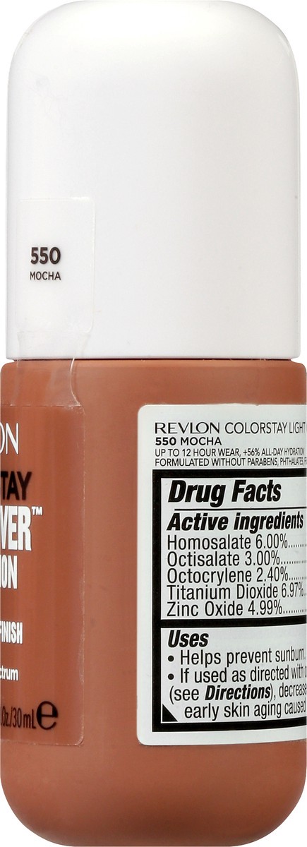 slide 2 of 9, Revlon ColorStay Broad Spectrum SPF 34 Mocha 550 Light Cover Foundation 1 oz, 1 oz