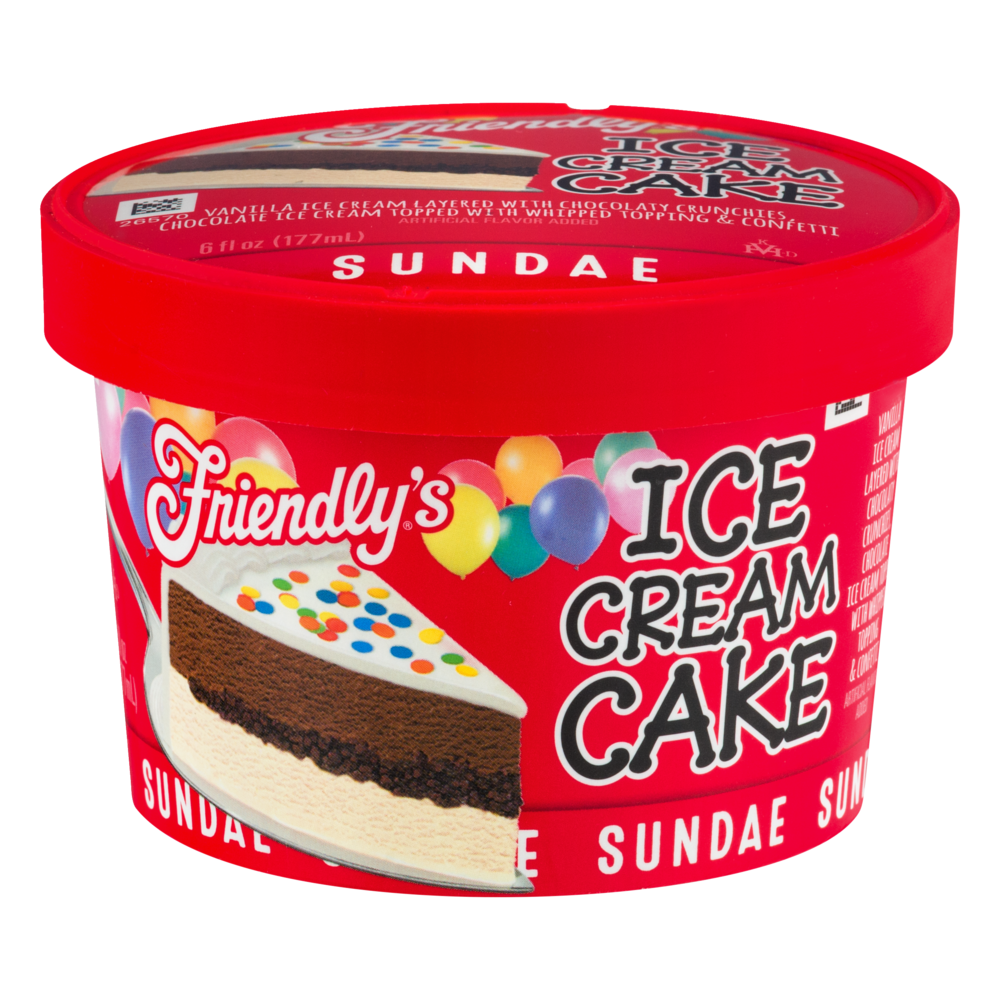 slide 1 of 1, Friendly's Ice Cream Cake Sundae, 6 fl oz