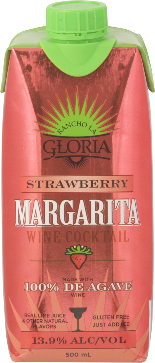 slide 11 of 14, Rancho La Gloria Margarita Strawberry Wine Cocktail 500 ml, 500 ml