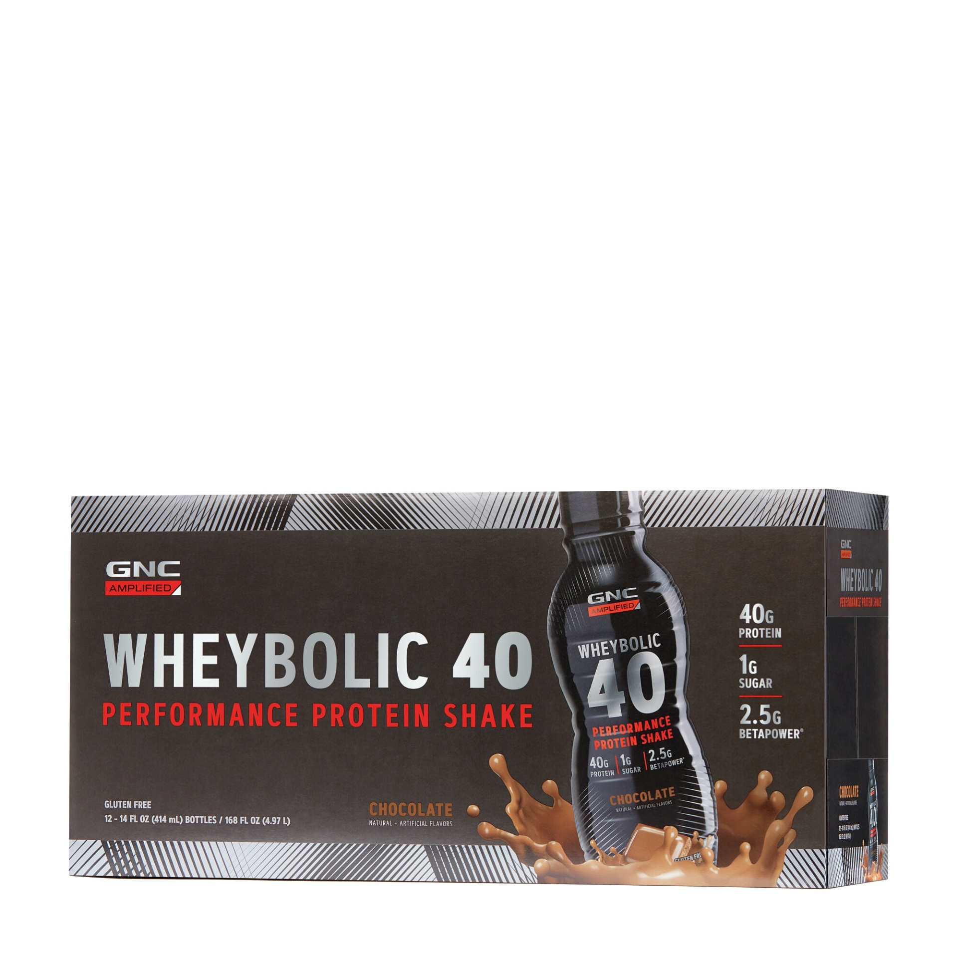 slide 1 of 1, GNC AMP Amplified Wheybolic 40 - Chocolate, 12 ct